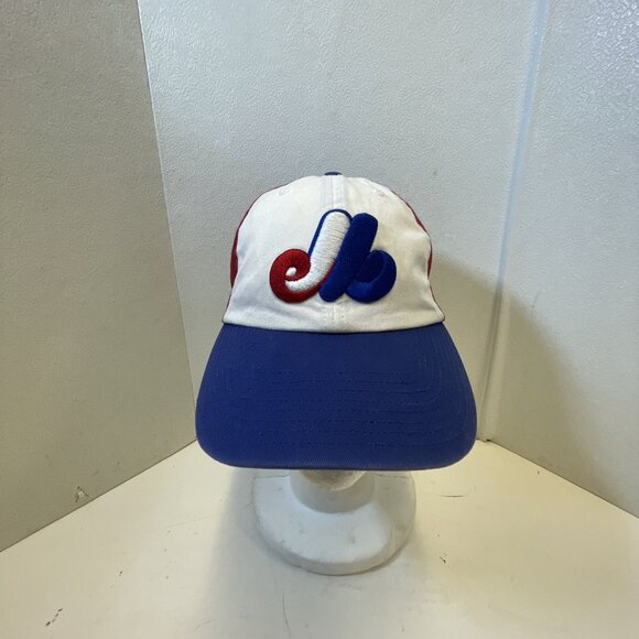 VINTAGE Montreal Expos '47 Brand Cooperstown Collection STRAPBACK Hat Cap OSFA - Picture 1 of 6